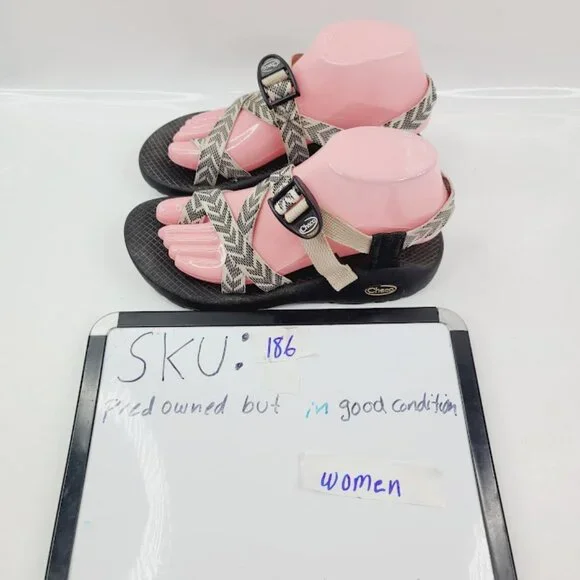 Chaco Women's White Black Z2 Classic Outdoor Trail Hiking Sandal Size 7 - Picture 7 of 11